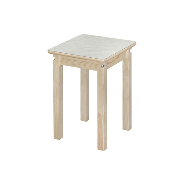 Табурет ПН (бесцветный лак/светлый мрамор)