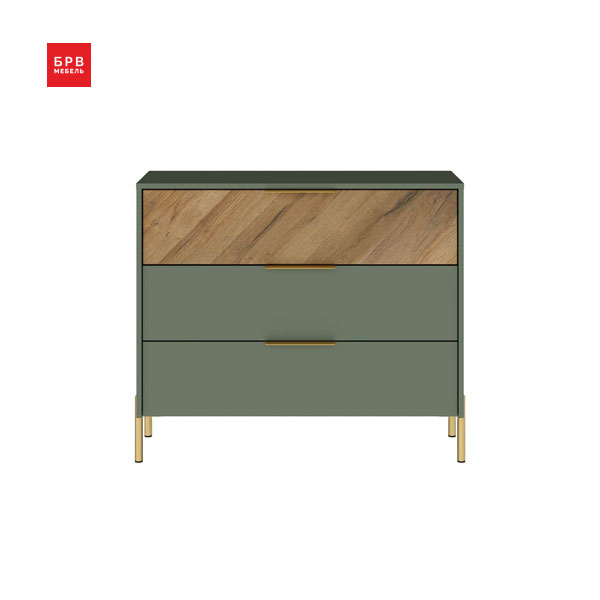 Комод Siena KOM3S (дымчатый зеленый/дуб вотан)