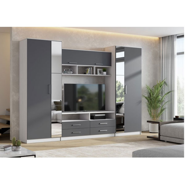 Гостиная Палермо-7 (Анкор белый/Графит)