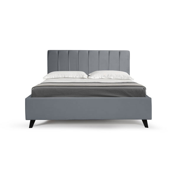 Кровать Оливия 180х200 (микровелюр серый)