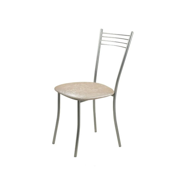 Стул Хлоя (эмаль серебро/кожзам бенгал бежевый)