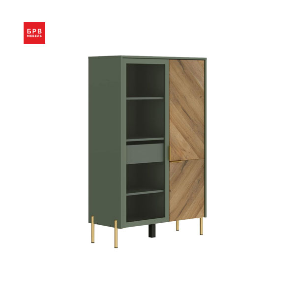 Шкаф Siena Reg1W1D/140 (зеленый дымчатый/дуб вотан)