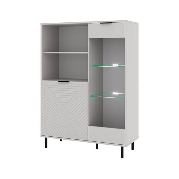 Шкаф с витриной Runa 1V1D2N (персидский жемчуг/амарок)