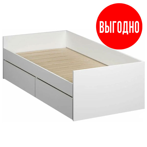 Кровать раздвижная Кастор 90х200 (белая)