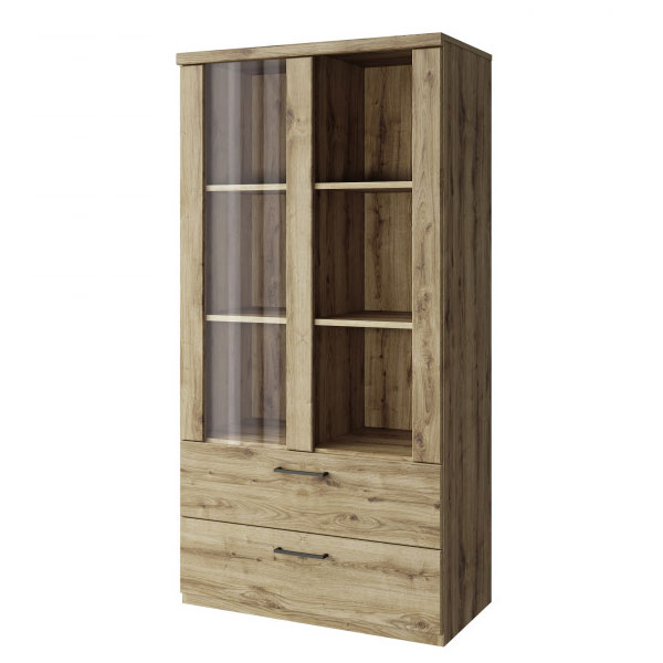 Шкаф с витриной Doorset 1V2S3N (дуб наварра)