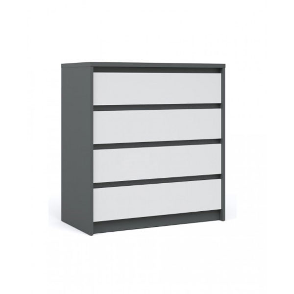 Комод Мишель 4ящ. (Антрацит/белый жемчуг)
