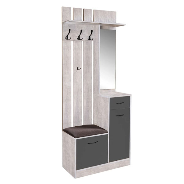 Шкаф для прихожей Дейтон МК-500.14 (grey бетон-антрацит)