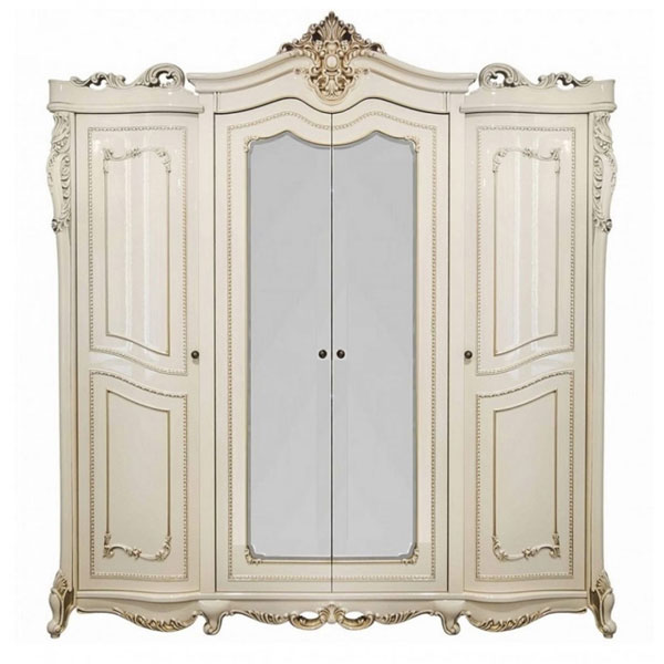Шкаф 4-х створчатый Джоконда Люкс (крем глянец)