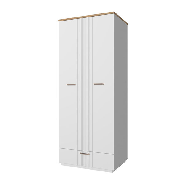 Шкаф Mateo 2DG1S (белый/дуб наварра)