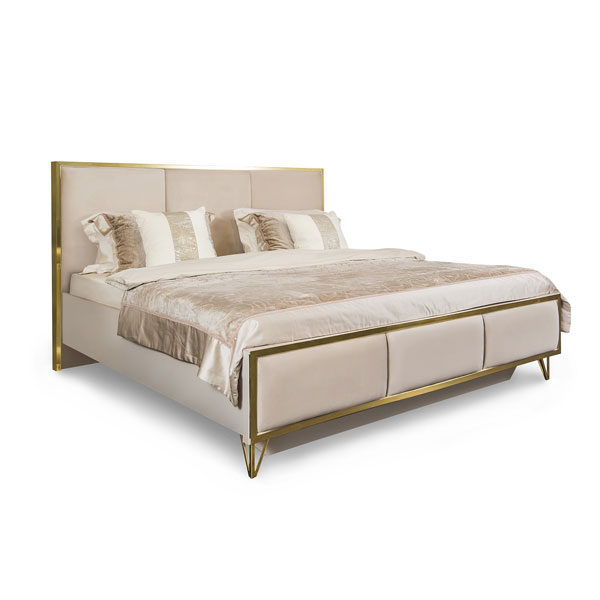 Кровать Лара Люкс 1,6 (бежевый глянец)