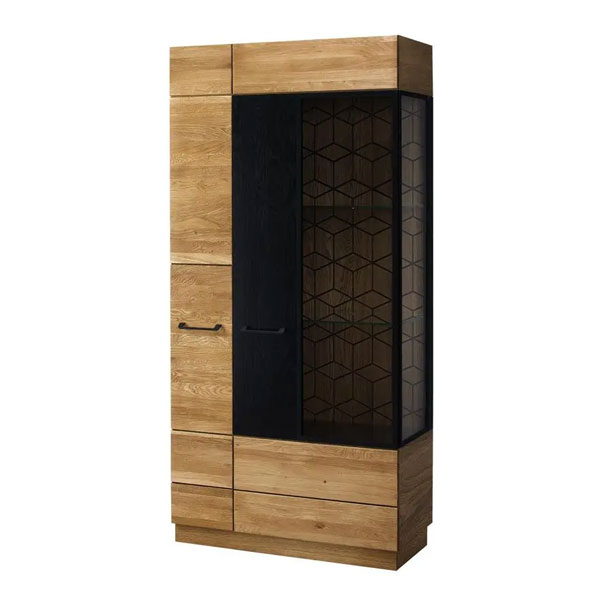 Витрина Mosaic 12 (дуб медовый/черный)