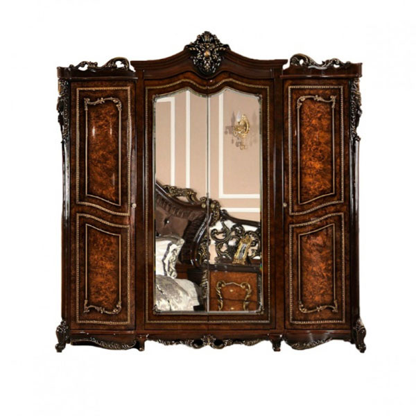 Шкаф 4-х ств Джоконда Люкс (корень дуба глянец)