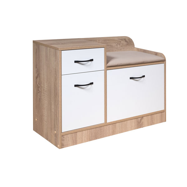 Скамья Порто МК 501.09.7 правый (beige, белый/дуб сонома)