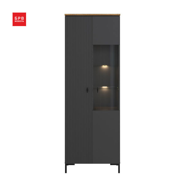 Шкаф с подсветкой San Gimignano REG1D1W (антрацитовый/дуб нокс/готика)