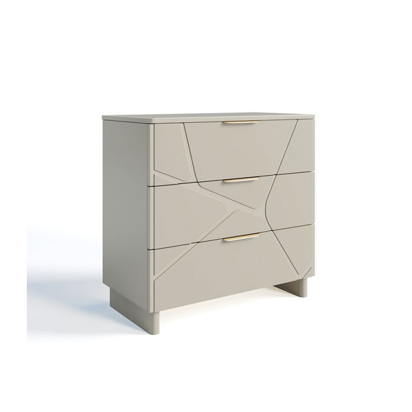 Комод Лейла Люкс 3 ящика (ярко серый)