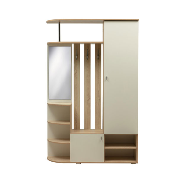 Шкаф комбинированный Кармен-7 (дуб сонома/белый/зеркало)