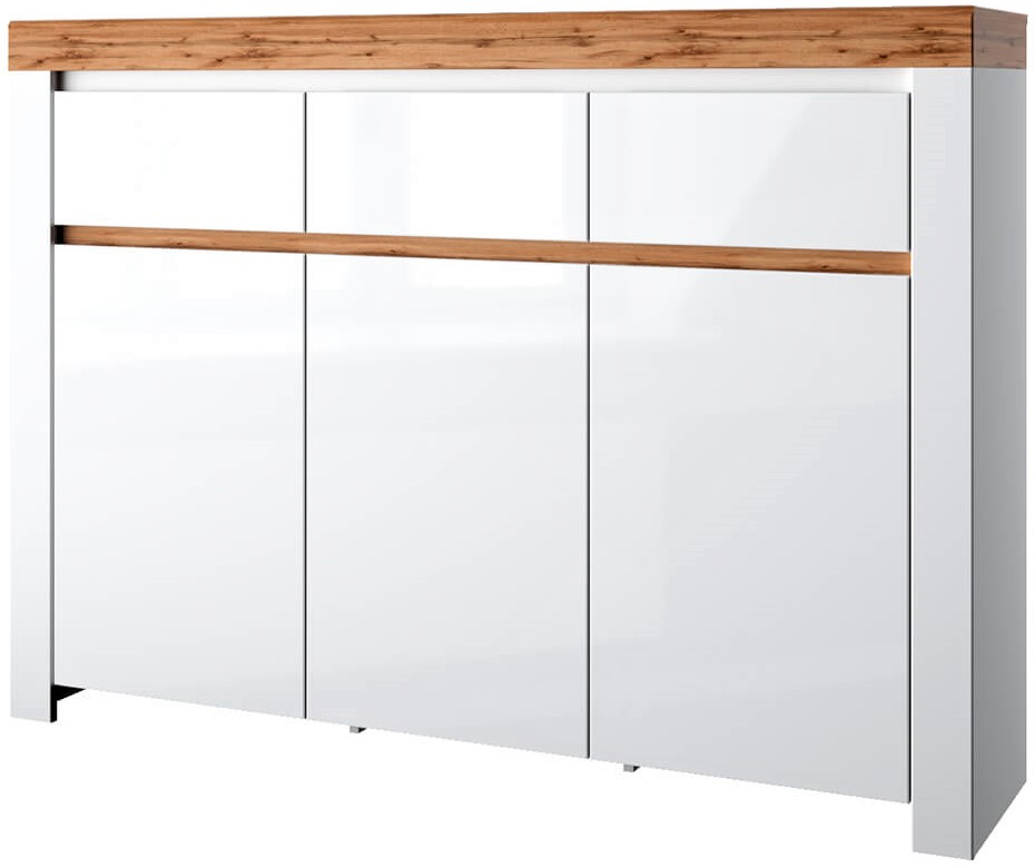 Тумба Taurus 3D3S (белый/дуб вотан)