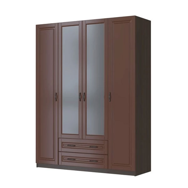 Шкаф для одежды Кантри ШР-4 (орех шоколадный/лак орех)