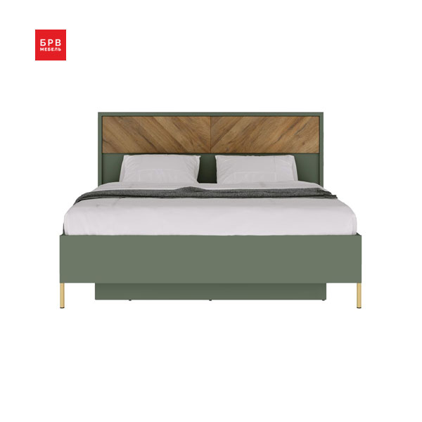 Кровать с подъемным механизмом Siena LOZ160x200 (дымчатый зеленый/дуб вотан)